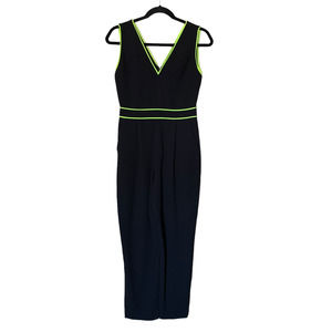 ALICE + OLIVIA Black JERI Neon PIPED JUMPSUIT sz 4
